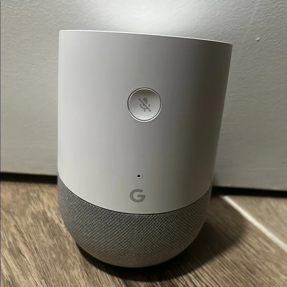 Google Home Voice Assistant in White and Gray